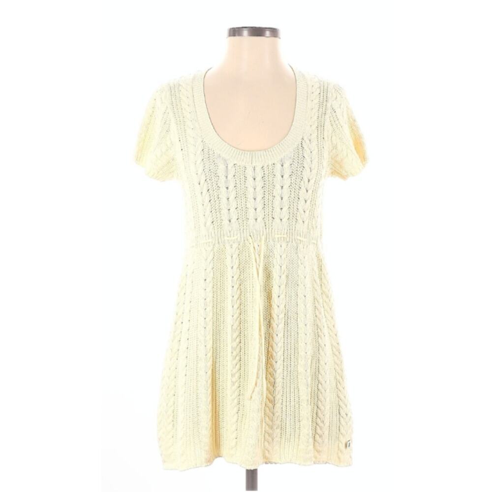 Vintage Y2k Polo Jeans Co Ralph Lauren Cable Knit Tunic Top Cream Women’s Size L - Picture 4 of 9